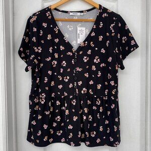 Ricki's - Floral V-Neck Blouse with Buttons